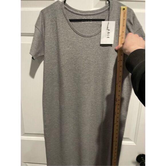 NWT Able Maria Boxy Crewneck Short Sleeve Simple Gray Tee Shirt Everyday Dress S - Picture 5 of 8